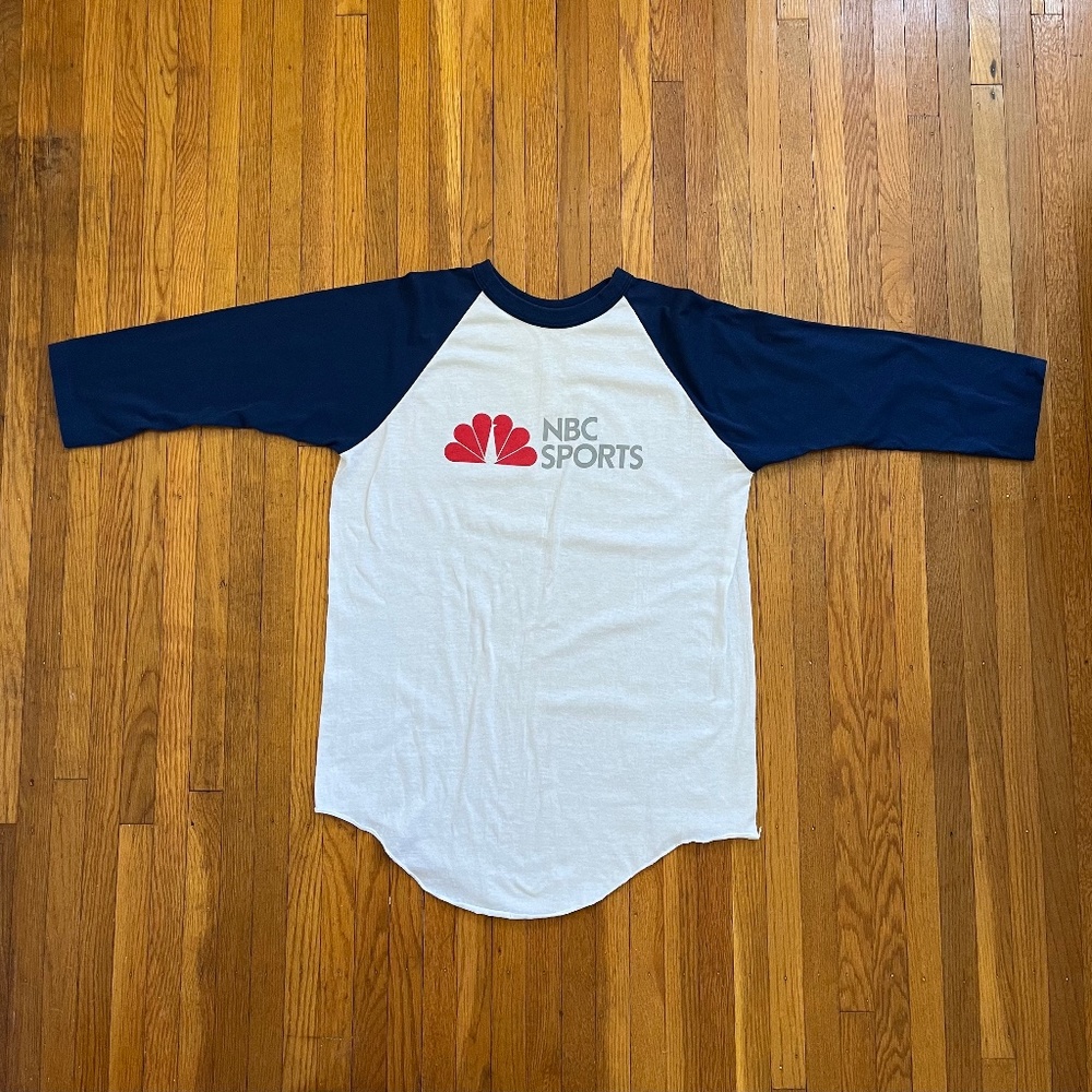 Vintage NBC Sports Peacock Raglan 3/4 Sleeve Baseball Tee